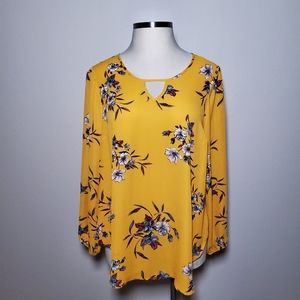 Torrid Yellow Floral Blouse